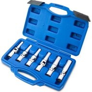 6 delige knikbaar 8 tot 16 mm 3/8'' aansluiting bougiesleutel set - bougie dop - bougiedoppen met draaikop - glow