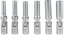 6 delige knikbaar 8 tot 16 mm 3/8'' aansluiting bougiesleutel set - bougie dop - bougiedoppen met draaikop - glow