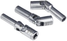 6 delige knikbaar 8 tot 16 mm 3/8'' aansluiting bougiesleutel set - bougie dop - bougiedoppen met draaikop - glow