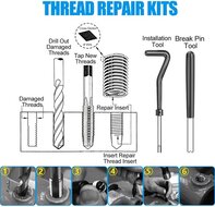 tapset m12x1.75 draadreparatie set - helicoil set - schroefdraad reparatieset - helicoils - schroefdraadherstel set