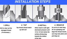 m8x1.25 draadreparatie set - helicoil set - schroefdraad reparatieset - helicoils - schroefdraadherstel set