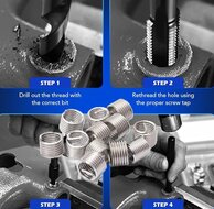 m12x1.25 draadreparatie set -&nbsp; helicoil set - tapset - schroefdraad reparatieset&nbsp;- schroefdraadtap