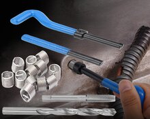 m12x1.25 draadreparatie set -&nbsp; helicoil set - tapset - schroefdraad reparatieset&nbsp;- schroefdraadtap