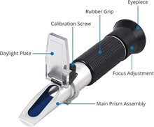 refractometer - accuzuur meter - antivries meter - vloeistofmeter - zuurgraatmeter - suikergehalte meter