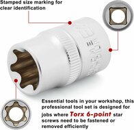 torxdop E8 - e-torx 3/8 duims - e-torxdop - e-dop - asta