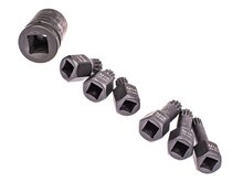 kracht spline doppen 8 delige - veeltanddop bitten set - 12 tand bit - asta