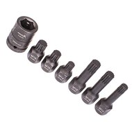 kracht spline doppen 8 delige - veeltanddop bitten set - 12 tand bit - asta