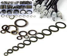 150 delige metalen en rubberen&nbsp;afsluitringen&nbsp;- metaal met rubber - afdichtingsringen - sluitringen - bonded seals