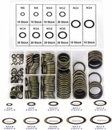 150 delige metalen en rubberen&nbsp;afsluitringen&nbsp;- metaal met rubber - afdichtingsringen - sluitringen - bonded seals