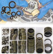 150 delige metalen en rubberen&nbsp;afsluitringen&nbsp;- metaal met rubber - afdichtingsringen - sluitringen - bonded seals
