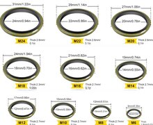 150 delige metalen en rubberen&nbsp;afsluitringen&nbsp;- metaal met rubber - afdichtingsringen - sluitringen - bonded seals
