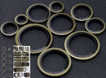 150 delige metalen en rubberen&nbsp;afsluitringen&nbsp;- metaal met rubber - afdichtingsringen - sluitringen - bonded seals