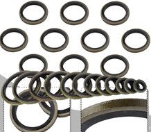 150 delige metalen en rubberen&nbsp;afsluitringen&nbsp;- metaal met rubber - afdichtingsringen - sluitringen - bonded seals