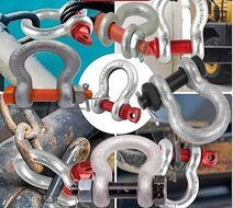 6.5 ton 25 mm harpsluiting met moerbout en splitpen - zwaar uitgevoerde harp sluting - hijsoog - wll 6500 kg ketting shackles