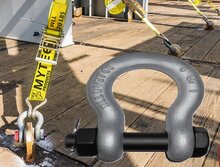 6.5 ton 25 mm harpsluiting met moerbout en splitpen - zwaar uitgevoerde harp sluting - hijsoog - wll 6500 kg ketting shackles