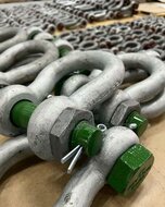 6.5 ton 25 mm harpsluiting met moerbout en splitpen - zwaar uitgevoerde harp sluting - hijsoog - wll 6500 kg ketting shackles
