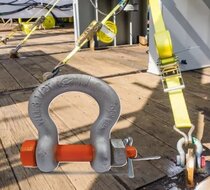 6.5 ton 25 mm harpsluiting met moerbout en splitpen - zwaar uitgevoerde harp sluting - hijsoog - wll 6500 kg ketting shackles