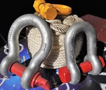6.5 ton 25 mm harpsluiting met moerbout en splitpen - zwaar uitgevoerde harp sluting - hijsoog - wll 6500 kg ketting shackles