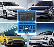 22 delige vag (de)montageset wielbouten -&nbsp;&nbsp;wielmoer slotbouten set - losmaakset borgbouten - anti diefstal bouten