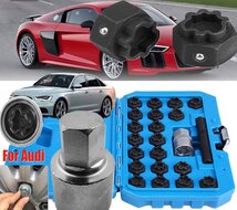 22 delige audi wielboutslot doppen - wielmoer slot sleutel set - anti wielbout demontage dop - speciale velgen dop - velgslotdo