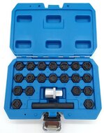 22 delige audi wielboutslot doppen - wielmoer slot sleutel set - anti wielbout demontage dop - speciale velgen dop - velgslotdo