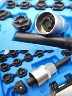 22 delige audi wielboutslot doppen - wielmoer slot sleutel set - anti wielbout demontage dop - speciale velgen dop - velgslotdo