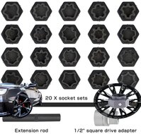 22 delige audi wielboutslot doppen - wielmoer slot sleutel set - anti wielbout demontage dop - speciale velgen dop - velgslotdo