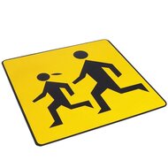 waarschuwingsbord overstekende kinderen 300x300 mm - magnetische verkeersbord - spelende kinderen bord - gmp