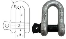 1 ton 11 mm zware d sluiting met borstbout - ketting sluiting - schakelsluiting wll 1000 kg - d beugel - treksluiting