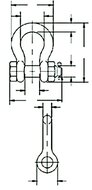 6,5 ton 25 mm zware d sluiting met borstbout - ketting sluiting - schakelsluiting wll 6500 kg - d beugel - treksluiting