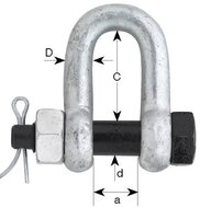 1 ton 11 mm zware d sluiting met moerbout en splitpen - veilige kettingsluiting - schakelsluitging wll 1000 kg - treksluiting