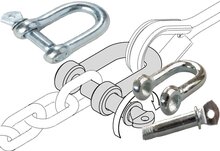 16 mm verzinkte d sluiting met borstbout - kettingsluiting - schakelsluiting - treksluiting - koppelsluiting