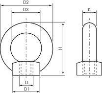 m8 wll last 2140 kg oogmoer - schroefoog - ringschroef - trekoog - schroefbare hijsoog - lastoog - bindoog schroefbaar