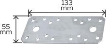 2x verbindingsplaat 135 x 55 x 2,5 mm - koppelplaat - verstevigingsplaat - ijzerplaat - montageplaat - schetsplaat - constructi