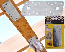 2x verbindingsplaat 135 x 55 x 2,5 mm - koppelplaat - verstevigingsplaat - ijzerplaat - montageplaat - schetsplaat - constructi