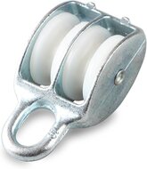 8 mm diameter kabel 250&nbsp;kg belasting katrol dubbel wiel nylon - Kabelkrol - draadkabelblok - hangkatrol - geleide wiel