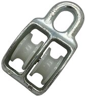 8 mm diameter kabel 250&nbsp;kg belasting katrol dubbel wiel nylon - Kabelkrol - draadkabelblok - hangkatrol - geleide wiel