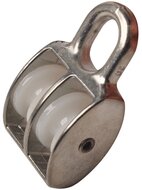 7 mm diameter kabel 230&nbsp;kg belasting katrol dubbel wiel nylon - Kabelkrol - draadkabelblok - hangkatrol - geleide wiel&amp;#