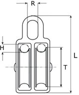 5&nbsp;mm diameter kabel 150&nbsp;kg belasting katrol dubbel wiel nylon - Kabelkrol - draadkabelblok - hangkatrol - geleide