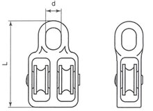 5&nbsp;mm diameter kabel 150&nbsp;kg belasting katrol dubbel wiel nylon - Kabelkrol - draadkabelblok - hangkatrol - geleide