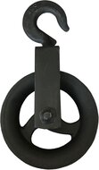 220 mm diameter wiel&nbsp;hijshaak - katrol met haak - decoratie katrol - sierkatrol - hijskatrol