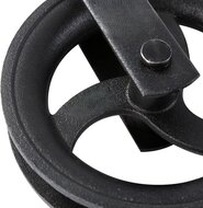 220 mm diameter wiel&nbsp;hijshaak - katrol met haak - decoratie katrol - sierkatrol - hijskatrol