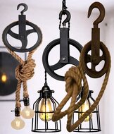 220 mm diameter wiel&nbsp;hijshaak - katrol met haak - decoratie katrol - sierkatrol - hijskatrol
