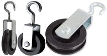 50 mm 11&nbsp;mm diameter hang katrol met spitste haak - hangkatrol - trekkatrol - haakkatrol - ophangkatrol - katrollen