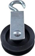 50 mm 11&nbsp;mm diameter hang katrol met spitste haak - hangkatrol - trekkatrol - haakkatrol - ophangkatrol - katrollen