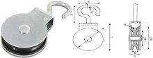 50mm 7 mm kabel diameter&nbsp;katrol met draaibare haak - katrollen - katrolschijf - draaibare katrol - lierkatrol - kabelkat