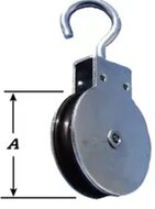 50mm 7 mm kabel diameter&nbsp;katrol met draaibare haak - katrollen - katrolschijf - draaibare katrol - lierkatrol - kabelkat