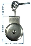 6.5mm diameter kabel markieskatrol met schroefoog&nbsp;32 mm - katrol - markies katrol - geleidekatrol - hijskatrol - katroll