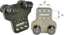 19 mm rail katrol met dubbele gelagerde wielen&nbsp;- schuifzeil hang katrol - deur katrol - opleggerschuifrol - zeilrollen -
