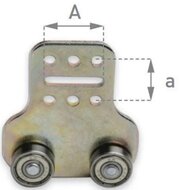 19 mm rail katrol met dubbele gelagerde wielen&nbsp;- schuifzeil hang katrol - deur katrol - opleggerschuifrol - zeilrollen -
